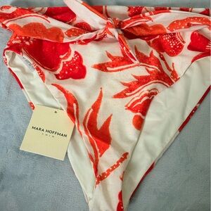 Mara Hoffman Goldie Red and White Bikini Bottom